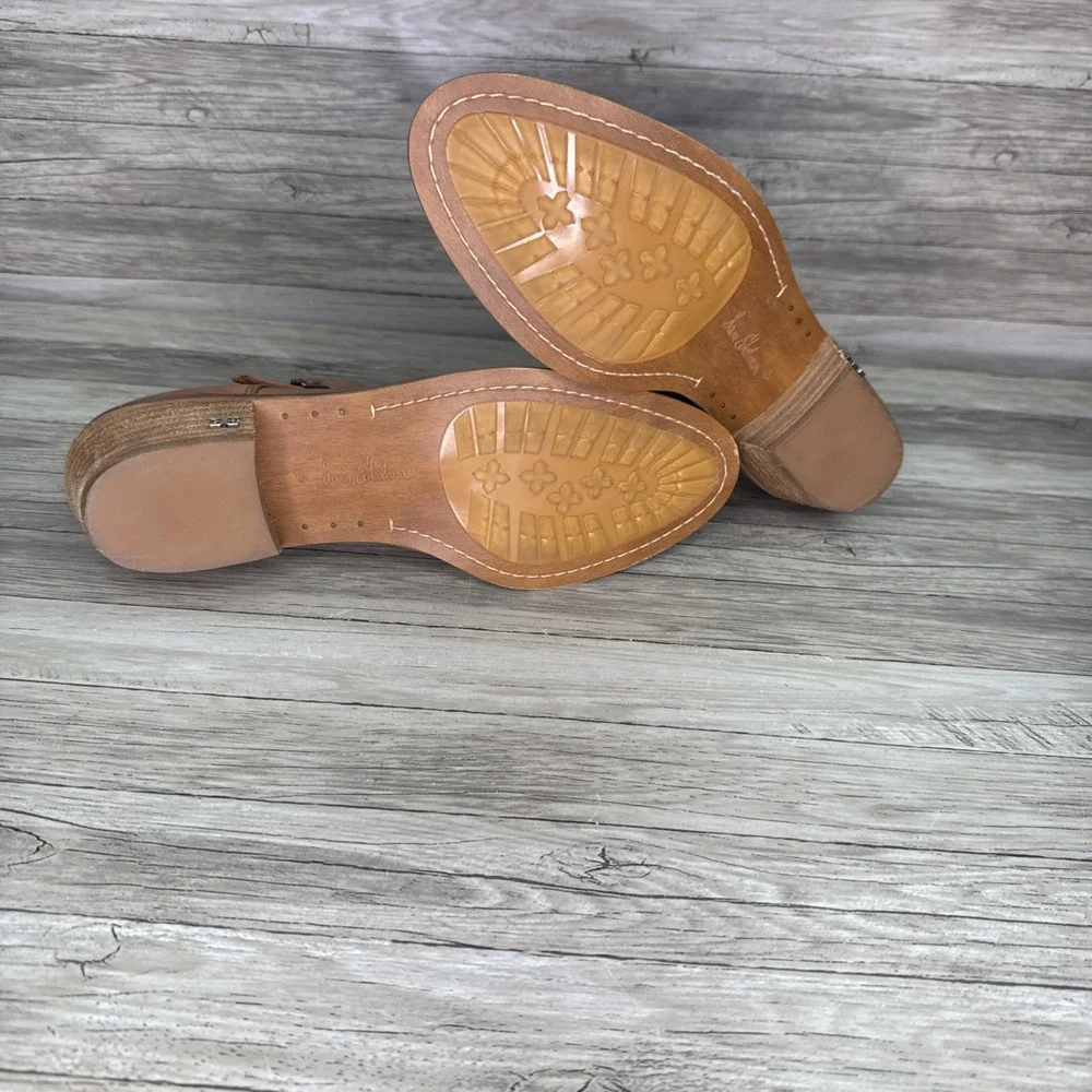 Sam Edelman Palmer Cognac Leather Cutout Ankle Booties Womens 8.5M